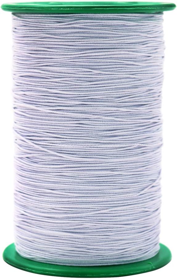 Tenn Well Elastic Beading String, 984 Feet x 0.5mm Stretchy String Craft Cord for Necklaces, Bracelets, Jewelry Making (White)