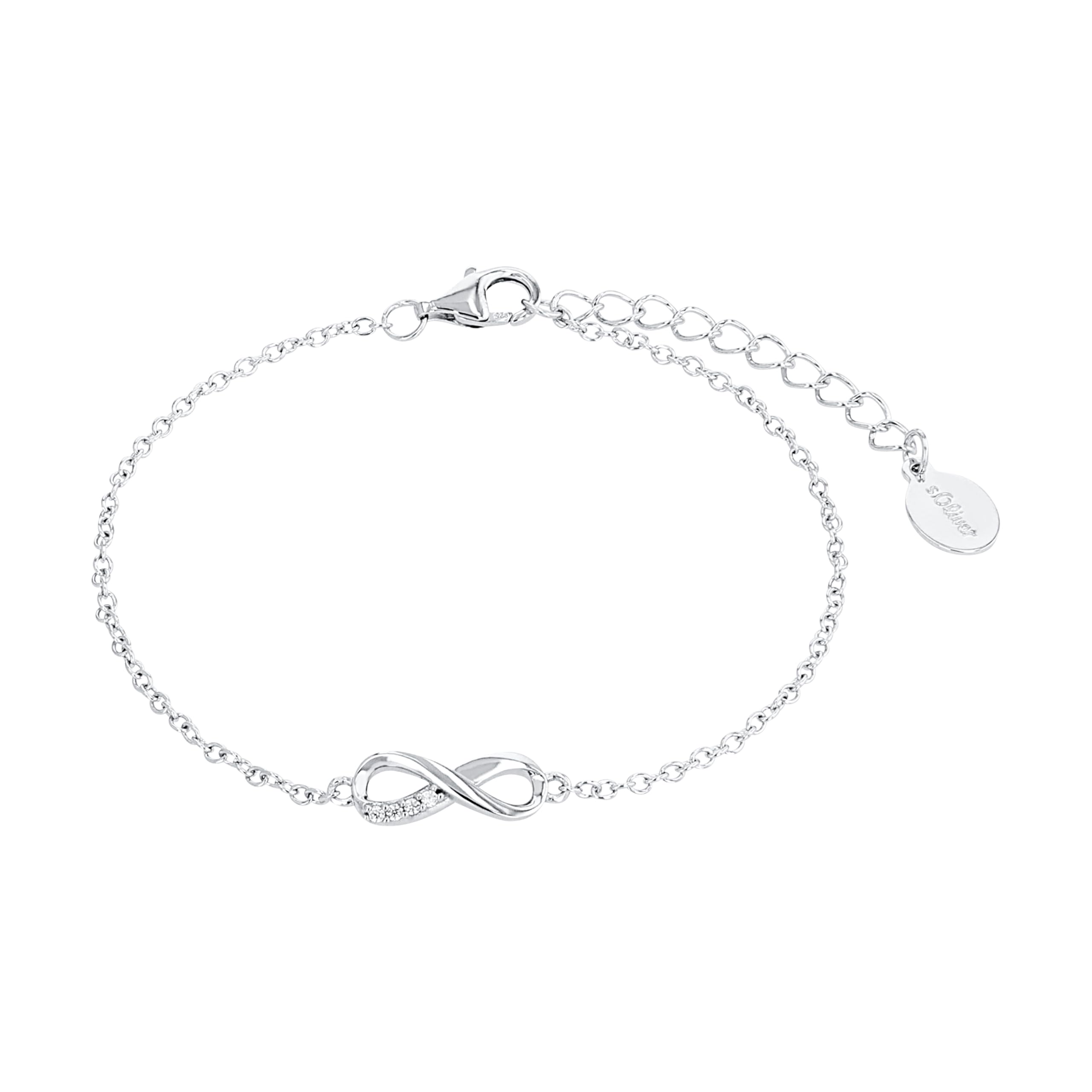 s.Oliver Bracelet Women Arm jewelry, with Zirconia synth., 16+3 cm, Silver, Infinity, Comes in jewelry gift box, 2017243 — image 1