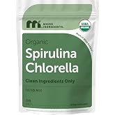 Micro Ingredients Organic Spirulina Chlorella Tablets, 720 Count | 4 Month Supply. 50/50 Algae Blend, Broken Cell Wall, Sunlight Grown. Contains Vegan Protein &amp; Naturally Occurring Chlorophyll