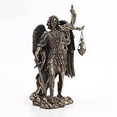 Veronese Design 11" Tall Archangel Saint Michael Weighing Souls Statue Cold Cast Resin Antique Bronze Finish Religious Gift and Collectible