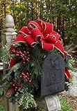 Red and Gold Holiday Mailbox Swag CR1022