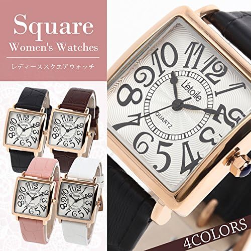 Amazon 腕時計 エレガント スクエア ゴールド 牛革 レザーベルト 華奢 シンプル ウォッチ Ld01 ホワイト レディース腕時計 腕時計 通販