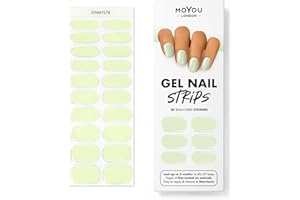 MOYOU LONDON Semi Cured Gel Nail Strips - 20 Pcs. Gel Nail Wraps for Salon-Quality Manicure - Works with Any UV Lamp - Easy to Apply, Trim, & Remove Nails Stickers