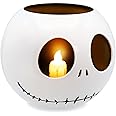 The Nightmare Before Christmas Disney Jack Skellington LED Flickering Flameless Candle with Automatic Timer | Officially Licensed Collectible