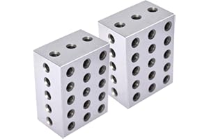 mitoharet 2-3-4 Machinist Blocks Matched Pair, 23 Holes Ultra Precision Ground Machinist Set Up Blocks 234 Jig Replacement for Milling Machine (2-Pack)