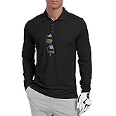 Askdeer Men's Golf Polo Shirts Long Sleeve UPF 50+ Performance Collar Shirts Lightweight Summer Casual Quick Dry Tee