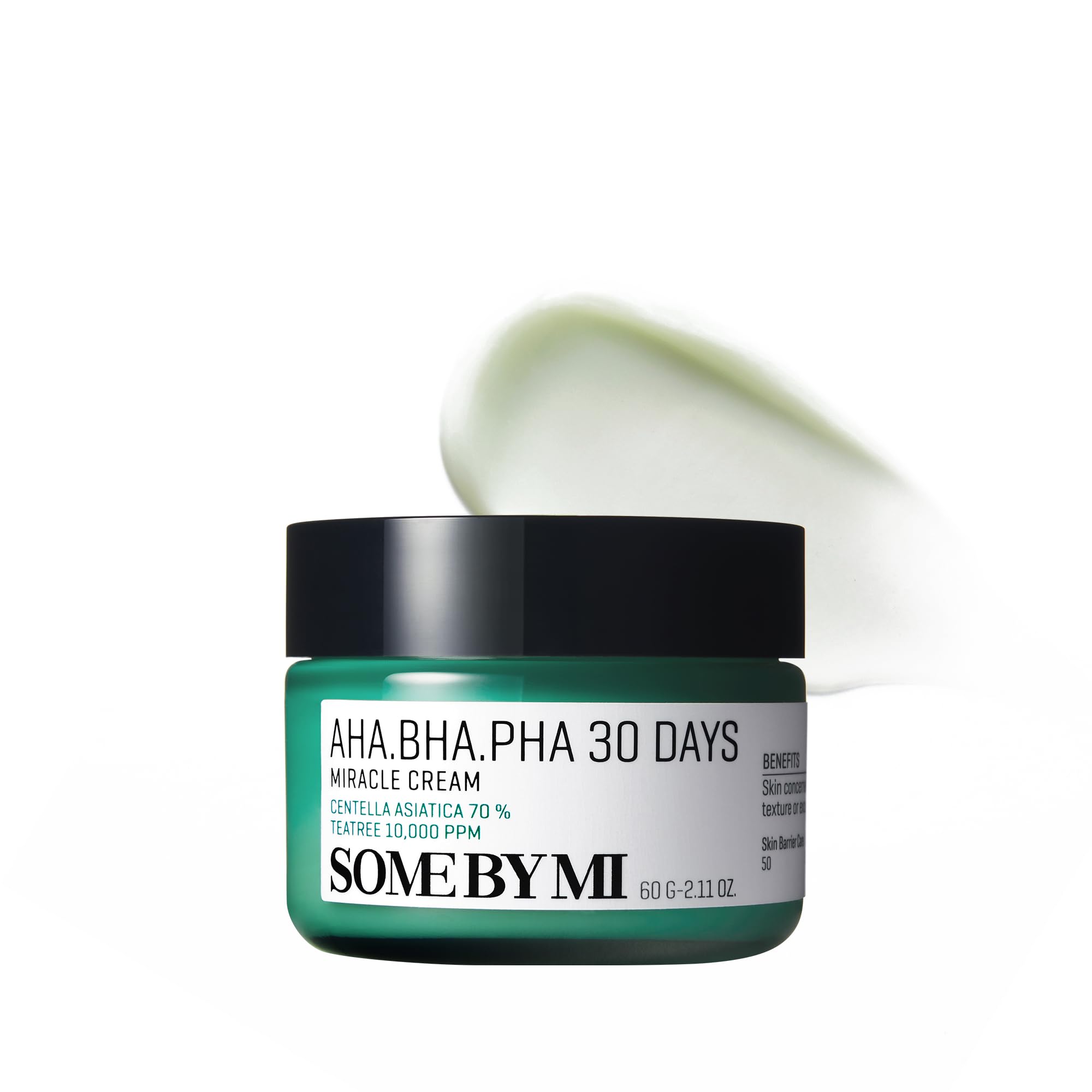 SOME BY MI AHA BHA PHA 30 Days Miracle Cream 60ml - AHA BHA Exfoliating Face Moisturizer - Korean Skincare for Acne Treatment - Pore Care & Skin Smoothing - Tea Tree Face Cream for Acne Prone Skin