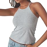 Klassy Network Solid High Neck Brami Tank-Top for Women - Built-in Bra Racerback Full Length Tank with Straps