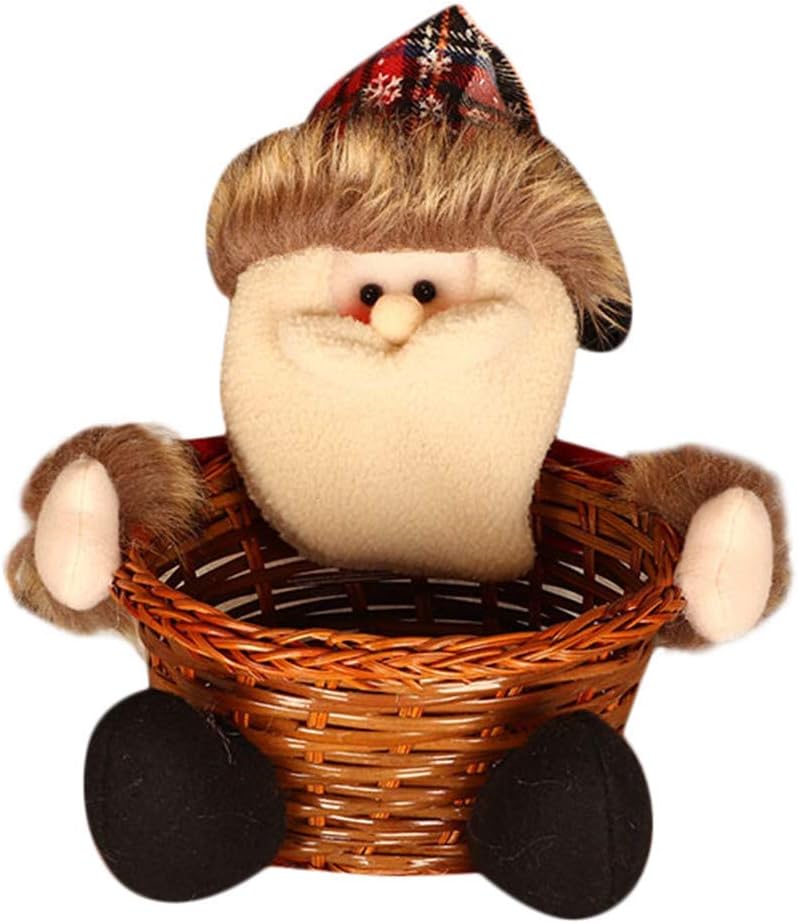 Malloom Christmas Candy Storage Basket Decoration Santa Claus Storage Basket Gift Baby Children Gifts Baskets (C)