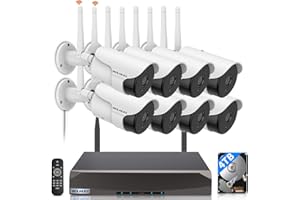 WEILAILIFE 【130° Wide-Angle & 2-Way Audio】 Outdoor Wireless Security Camera System, WiFi Video Surveillance, Home Security Cameras