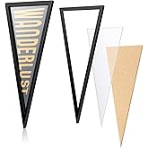 Pennant Frame Wood Flag Frame for 12 x 30 Inch Pennants Display Holder 1 Inch Team Flag Case, Black(1 Pcs)