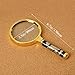 90mm Handheld 5X Loupe Magnifier Magnifying Glass Lens Perfect Viewing Small New -Gold
