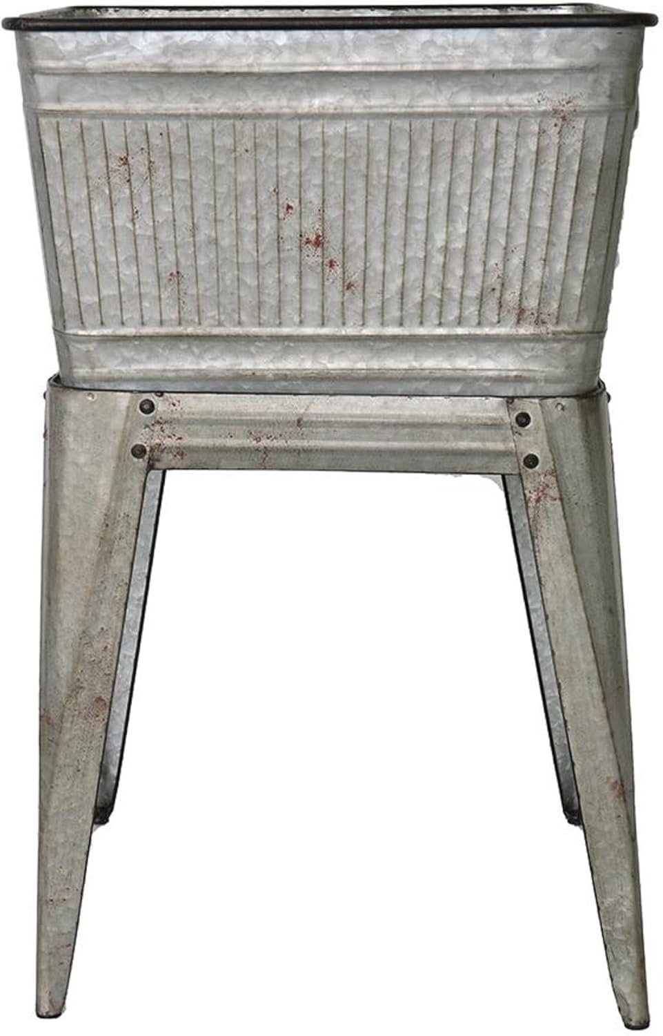 Wreath Hangers - A & B Home 20.7 in H Gray Iron Indoor Outdoor Perryman Galvanized Tub On Stand