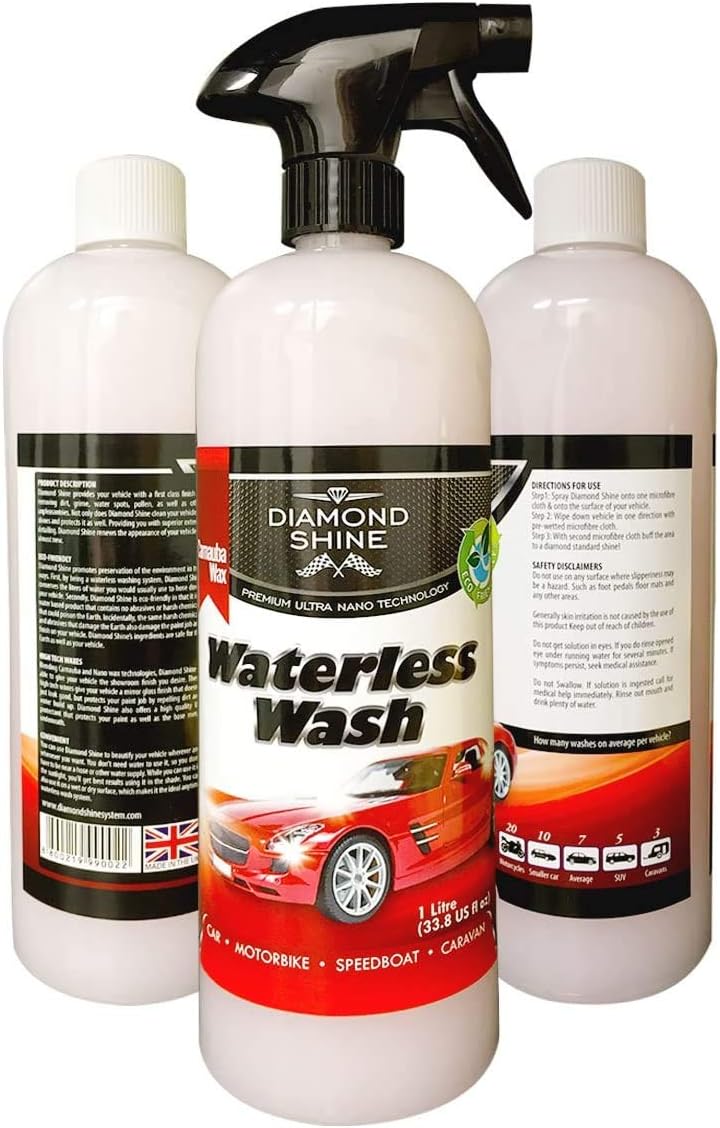 Diamond Shine Waterless Wash & Wax Car Cleaner Spray, 1 Litre, Eco-Friendly No-Rinse Car Wash & Polish - Image 3