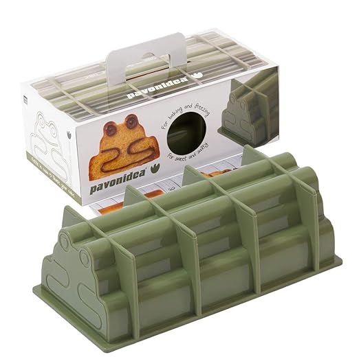Oliandy Kasten-Backform Frosch & Bär Box aus 100% Platin-Silikon, Frosch Form, Stollenform Silikon, Bread Mould, Bärchen Back