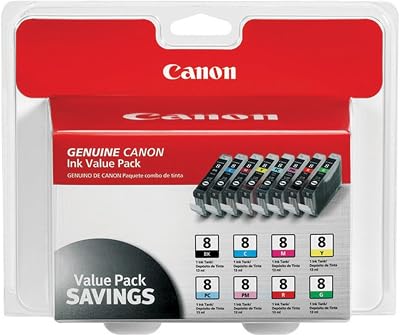 Canon CLI 8 Ink Tank 8 Color Multipack - Black, Yellow, Cyan, Magenta, Red,