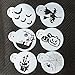 ART Kitchenware 2.76Inch 6pcs Halloween Cookie Stencil Set Cupcake Decoration Stencil Template Baking Mold Semi-Transparent ST-843S