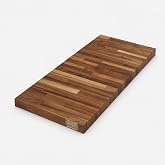 CONSDAN Butcher Block Counter Top, Walnut Solid Hardwood Countertop, Wood Slabs for Kitchen, Reversible, Both Side Polished, Prefinished with Food-safe Oil, 1.5" Thickness, 12"L x 25"W