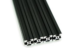 Iverntech 4PCS 400mm 2020 V Slot Aluminum Extrusion 15.74 inches Black Aluminum Profile European Standard Anodized Linear Rail for DIY 3D Printer and CNC Machines