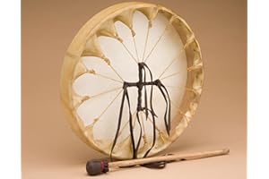 MISSION DEL REY Native American Deer Hide Hoop Drum 12" -Cherokee