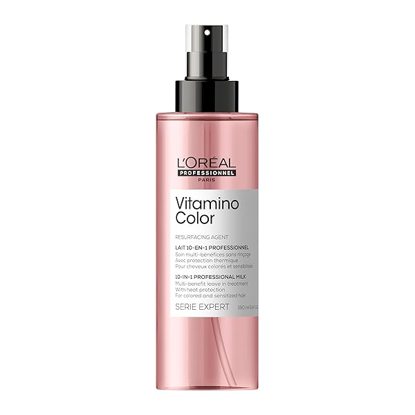 L’ORÉAL PROFESSIONNEL PARIS VITAMINO COLOR 10-IN-1 MULTI-BENEFIT LEAVE-IN SPRAY – HEAT PROTECTANT & DETANGLER FOR FRIZZ CONTROL & BOOSTING SHINE, FOR COLOR-TREATED & ALL HAIR TYPES