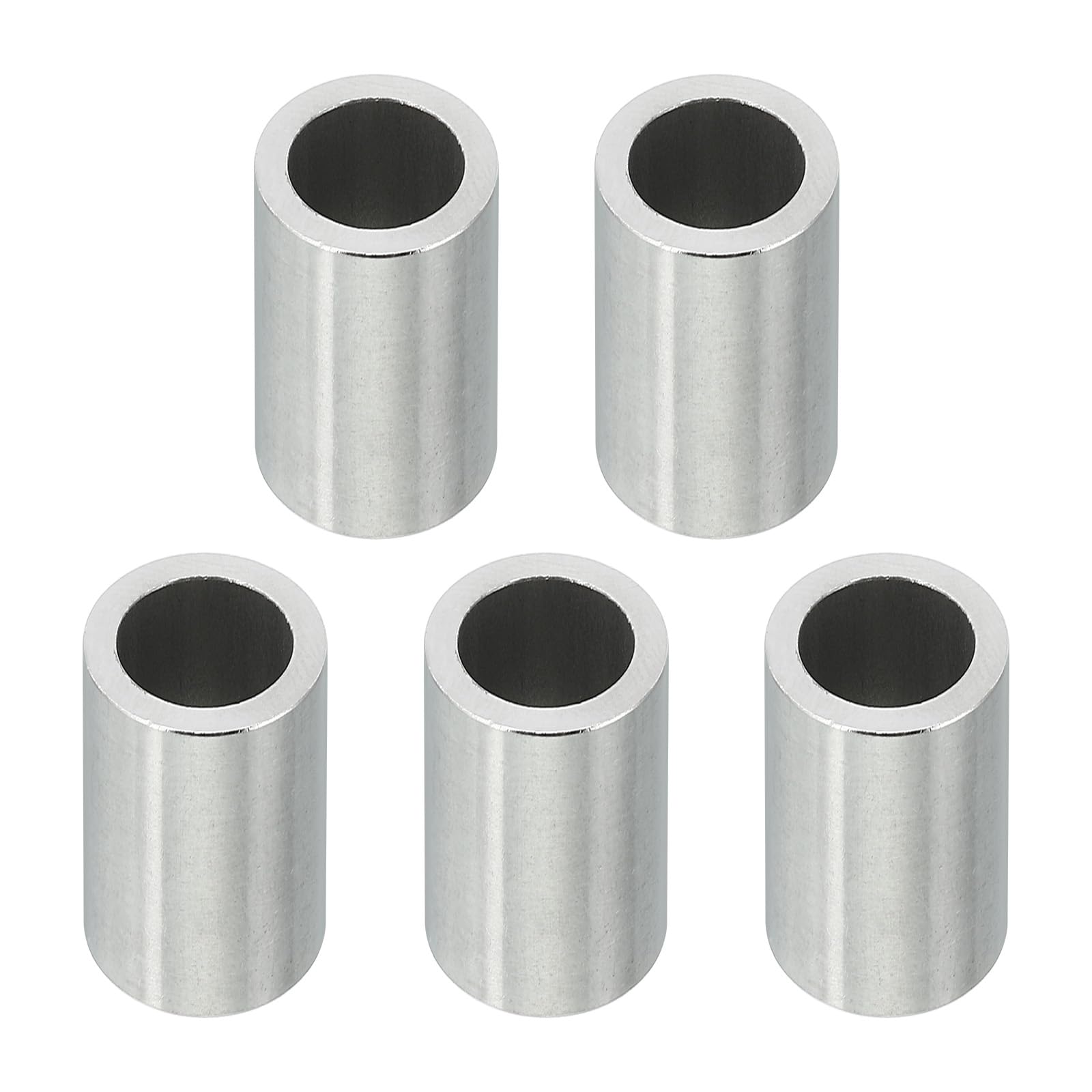 PATIKIL M10 Stainless Steel Spacers, 5 Pcs Metal Spacer Stainless Steel 10.2mm ID x 14mm OD x 20mm L Spacer Screw Standoff Round for 3/8" M10 Screw Bolts