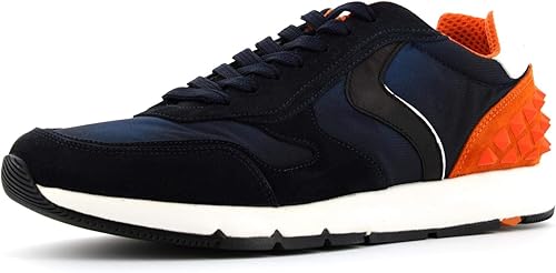 Amazon Voile Blanche ボイルブランシェ メンズ スエード ローカットスニーカー Reubent Studs Velour Nylon Sfum 141 02 1c35 ネイビー オレンジ スニーカー