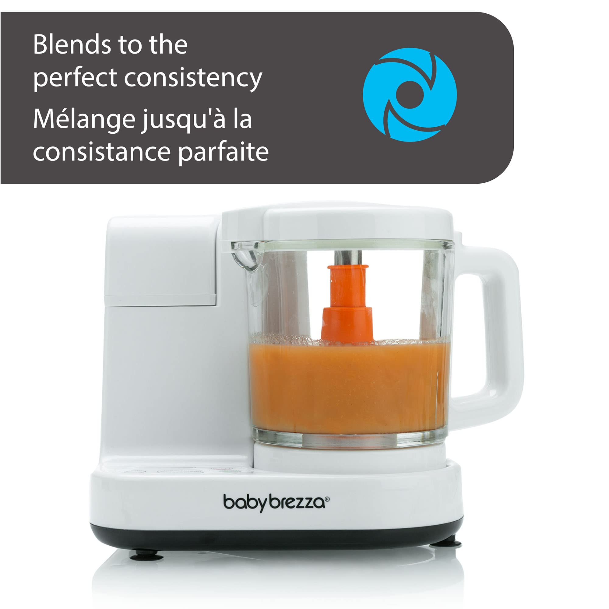 Baby Brezza Glass Baby Food Maker – Cooker and Blender to Steam and Puree Baby Food for Pouches in Glass Bowl - Make Organic Food for Infants and Toddlers – 4 Cup Capacity