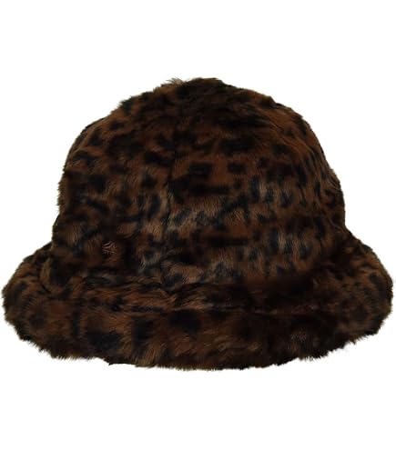 Kangol Womens/Ladies Leopard Print Faux Fur Casual Bucket Hat / Brown Brown Kangol Bucket Round Hat | Leopard Print Faux Fur  main image 4