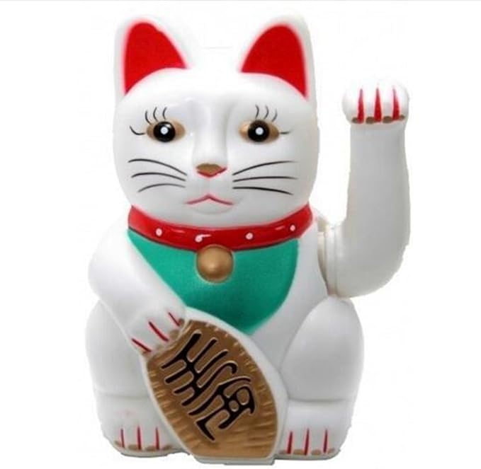 HUNEEL Lucky Cat with Waving Arm Feng Shui Maneki Neko 5