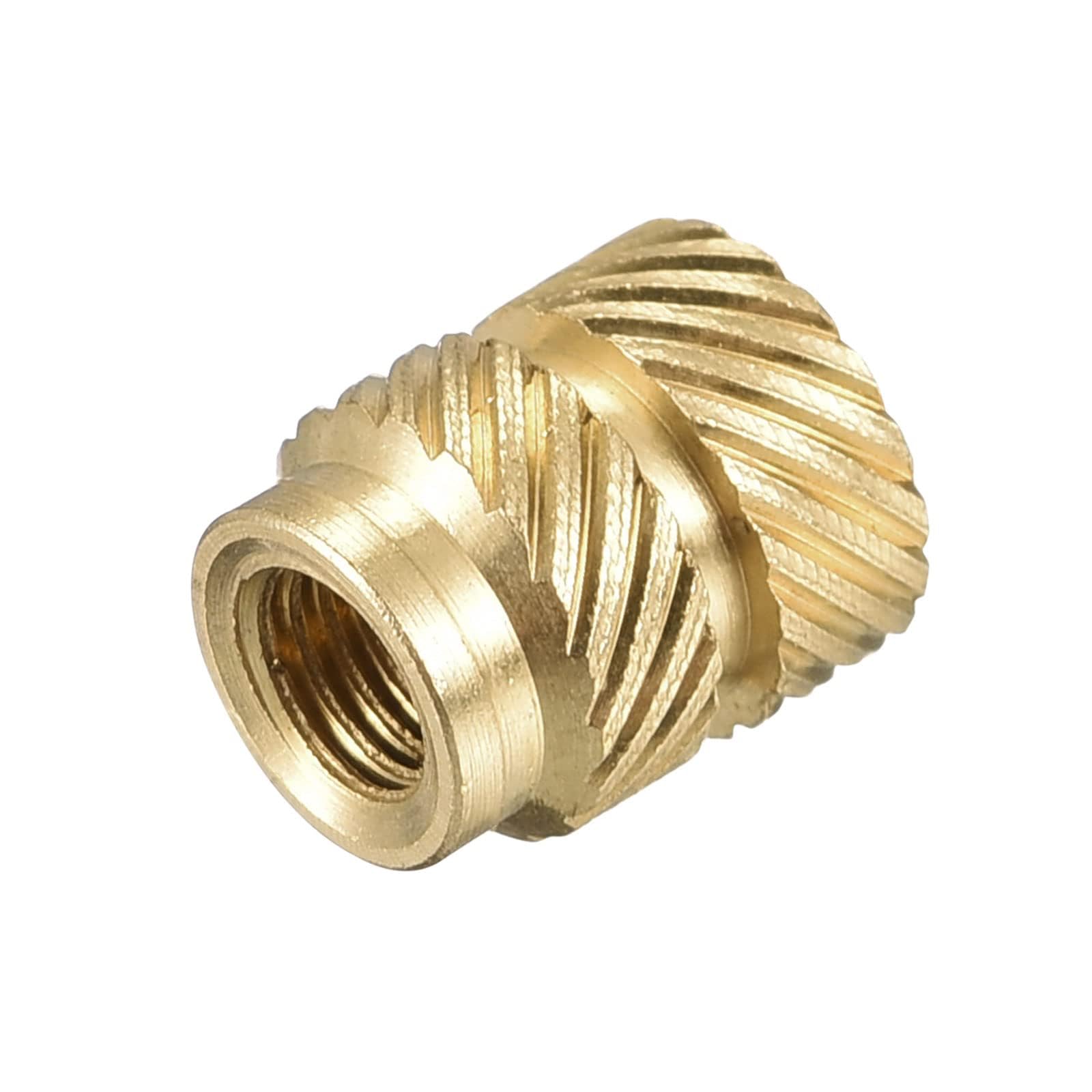 TOP-VIGOR 60Pcs M3 Threaded Knurled Insert Nuts, M3 x 6mm x 5mm OD 3D Printing Brass Nuts, Female Threaded Inserts Brass Heat Set Insert Embedment Nut for 3D Printing
