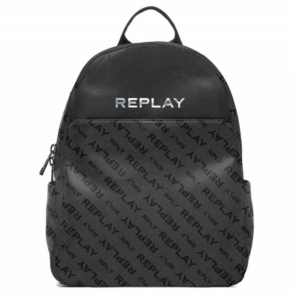 Replay Men's Fm3515 Backpack Handbag, 098 Black, UNIC