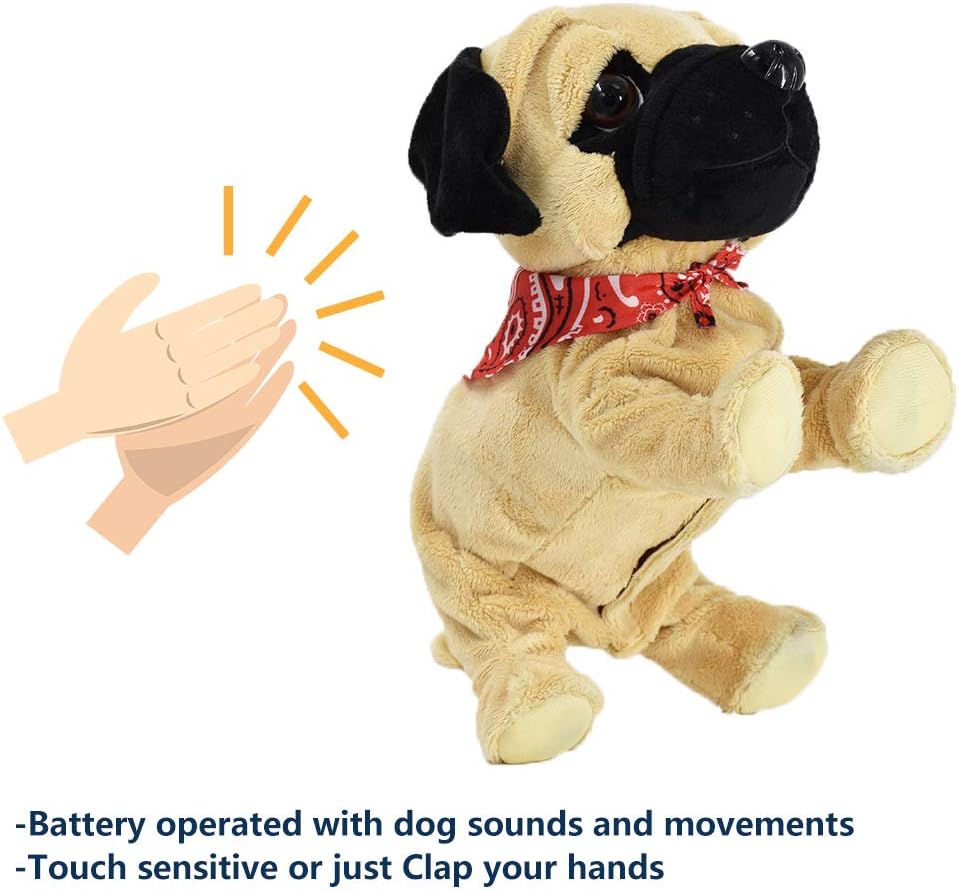 WEofferwhatYOUwant Pug Daddy, Interactive Robot Dog Toy with Touch & Clap Activation - Image 5