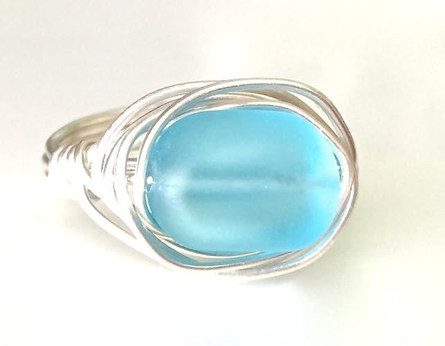 Amazoncom Sale Sea Glass Jewelry Beach Glass Ring Silver