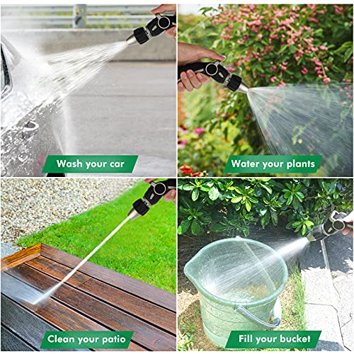 RESTMO Hose Nozzle Sprayer with High Pressure Jet, Heavy Duty Metal Water Hose Nozzle for Car