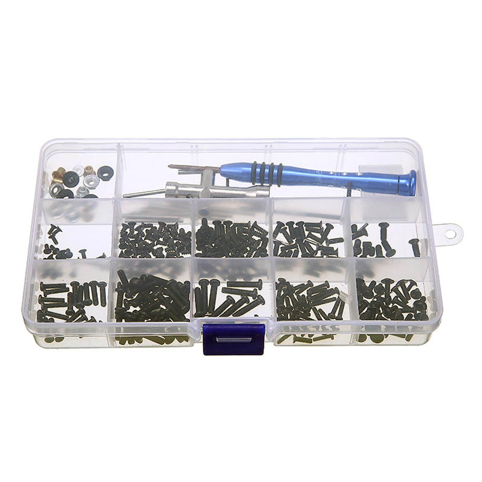 RC Screws Assortment Kit with Box Repair Tool Set Hardware Fixings for Wltoys 144001 1/14 RC Car