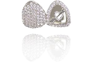 AINTTBY Grillz Rap Accessory Hip-Hop Gold Shiny Teeth 18K Gold Plated CZ Teeth Grillz Grills Teeth Braces Inlaid zircon Halloween Suitable For Men & Women