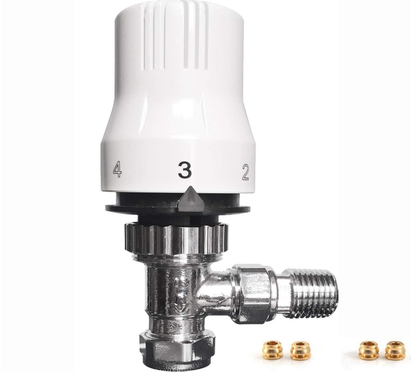 Angled Thermostatic Radiator Valve 1/2'' x 8/10/15mm