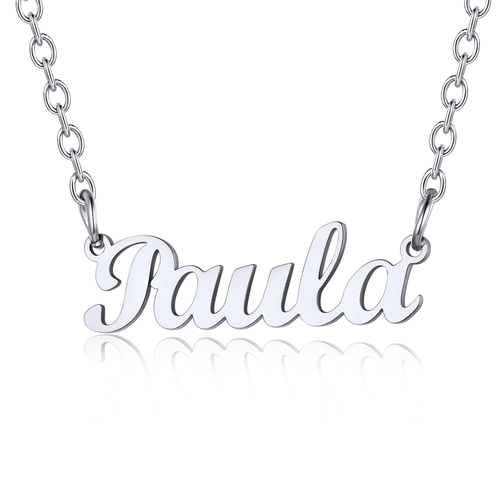 U7 Womens Pendant with Name Paula Friendship Necklace Custom Gift Necklaces