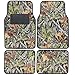 BDK Camo Gray Forest Car Seat Cover & Floor Mat Set - Front Rear Headrests, 4 Floor Mats - Universal Fit