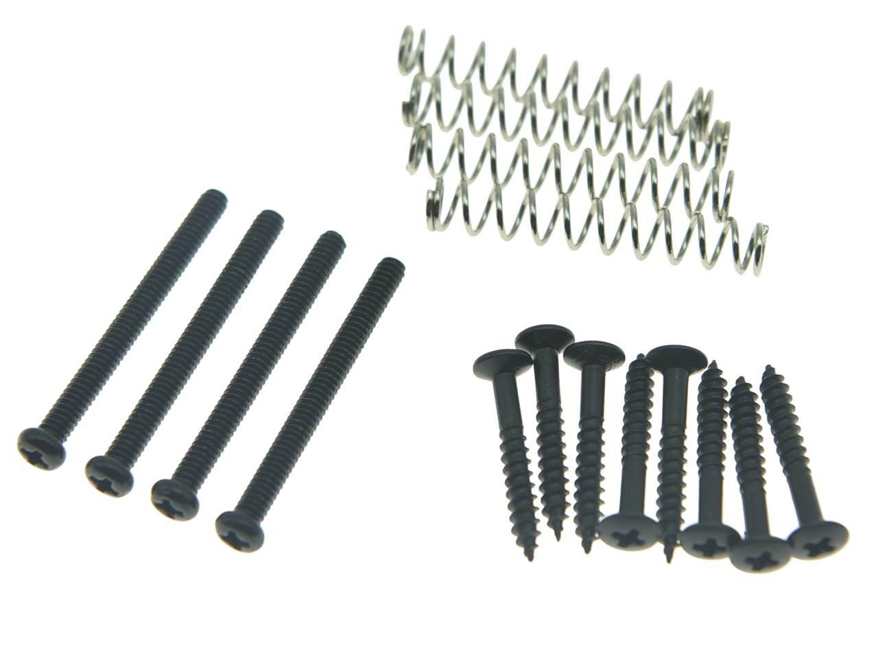 Photo 1 of KAISH American Thread Humbucker Pickup Height Screws Humbucker Pickup Ring Pickup Surround Frame Mounting Screws Springs for USA thread pickups Black