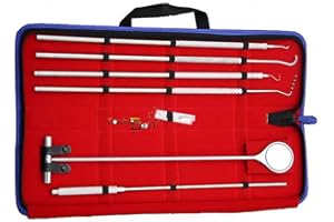 EQUINEZ TOOLS Equine Periodontal Instruments 6-Piece Kit–Stainless Steel Veterinary Dental Tools Set for Horses–Includes Explorers,Curettes,Probes & Mirror–Professional Oral Hygiene Instruments for Equine Dentistry