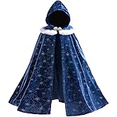 Hulaha Girls Luxurious Elsa Anna Velvet Hoode Cape Kids Princess Dress up Cloak Girls Velvet Fancy Cloak