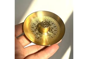 Round Incense Burner 9 Hole Incense Holder Incense Stick Plate Tray Palo Santo Holder Sage Holder for Mediation Yoga Ritual