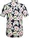SSLR Men's Flower Casual Button Down Short Sleeve Shirt (X-Large, Navy(102))
