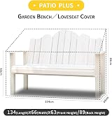 PATIO PLUS 2 Seater Garden Bench Cover Waterproof Green 134x66x63/89cm view 2