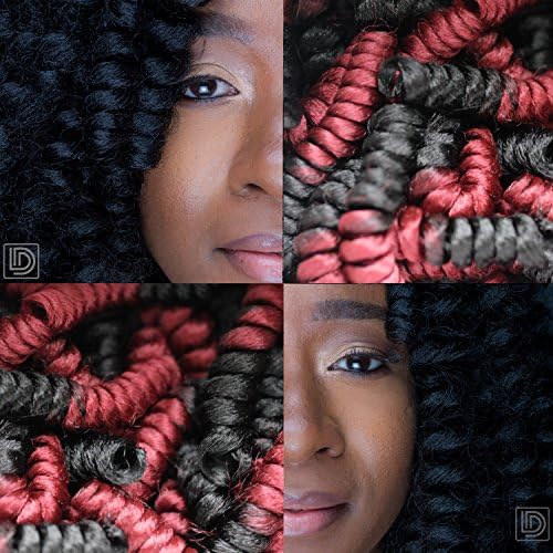 Curly Crochet Hair for Crochet Braids and Hairstyles by Curly Hair Questions, 20 Pre Curled Spirals Per Bag, (1b/Burgundy)