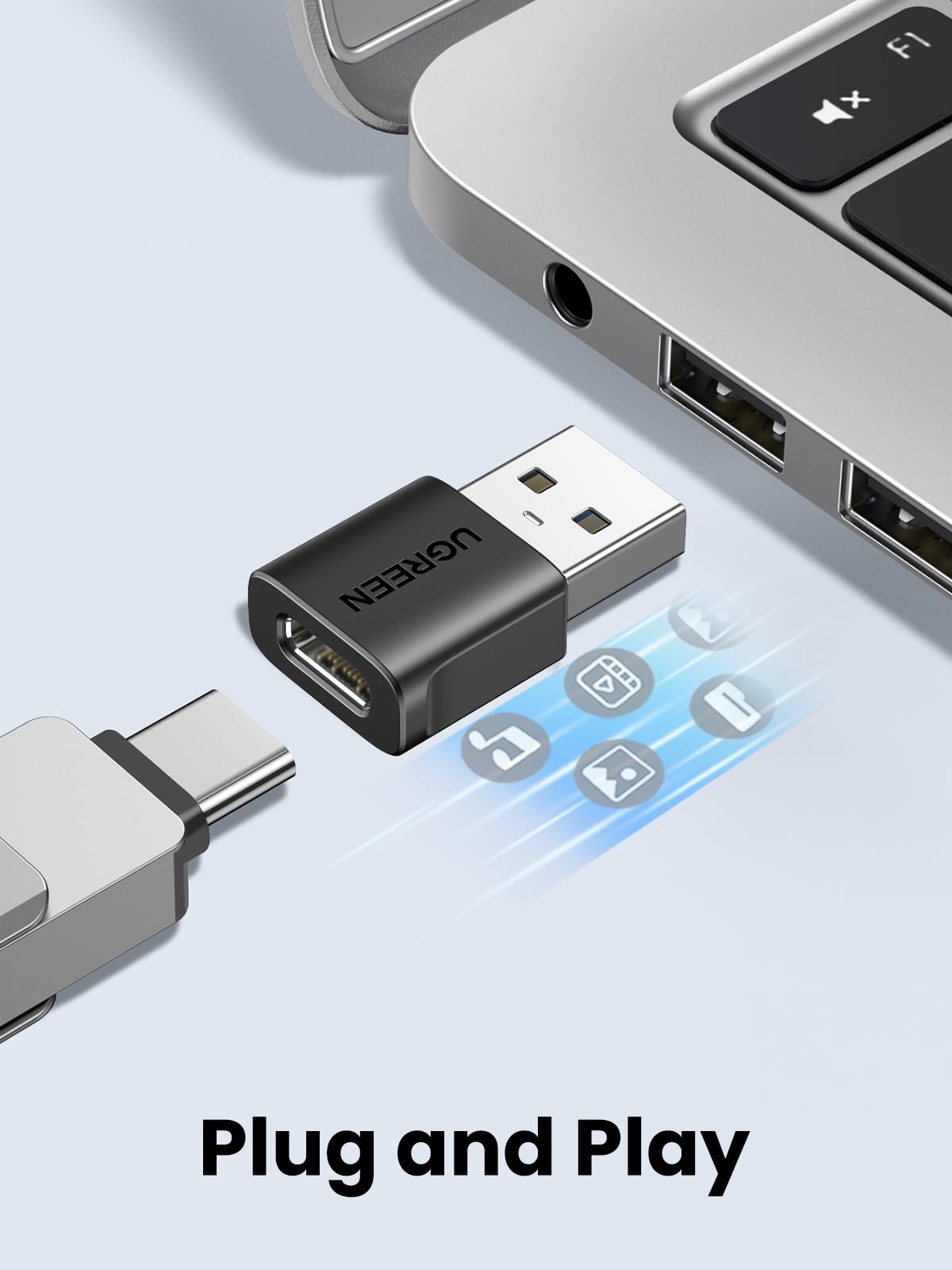 UGREEN USB C Adapter, 10Gbps USB C Buchse zu A Stecker Adapter Kompatibel Mit iPhone 17/16/15 Serie, iPad, Galaxy S24/S23 Serie, Laptops, Carplay usw (3 Stück) 8