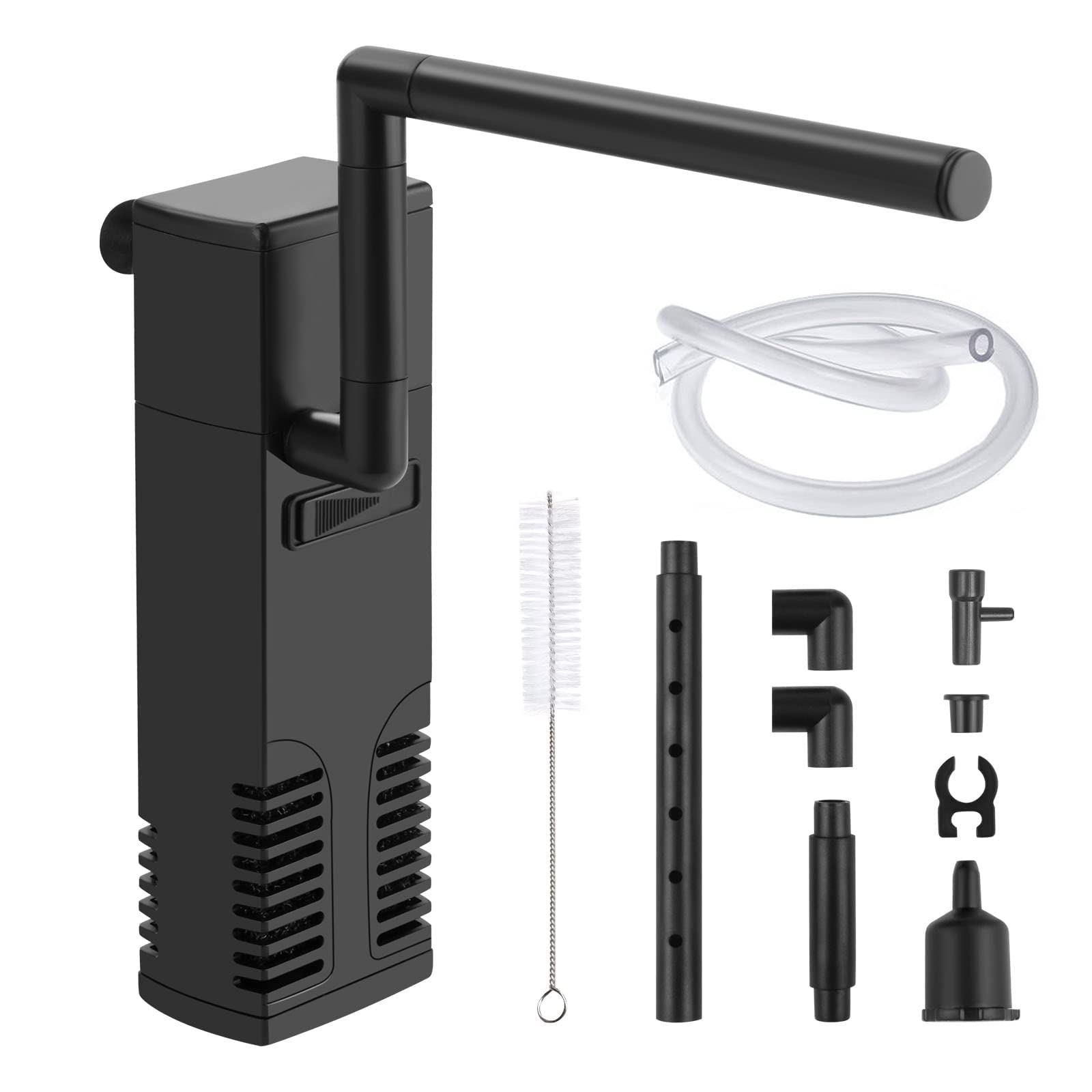 flintronic Internal Aquarium Filter, Fish Tank Filter, 300L/H Submersible Fish Tank Water Pump, Suitable for Small Tank, Coldwater or Tropical Aquariums