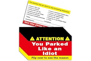Hileapx Bad Parking Cards, 50Pcs You Parked Like An Idiot Cards, 3.5"x2" Learn to Park Cards with Multi Reasons for Bad Parking, Funny Car Accessories Stocking Stuffer Prank Gift for Adults